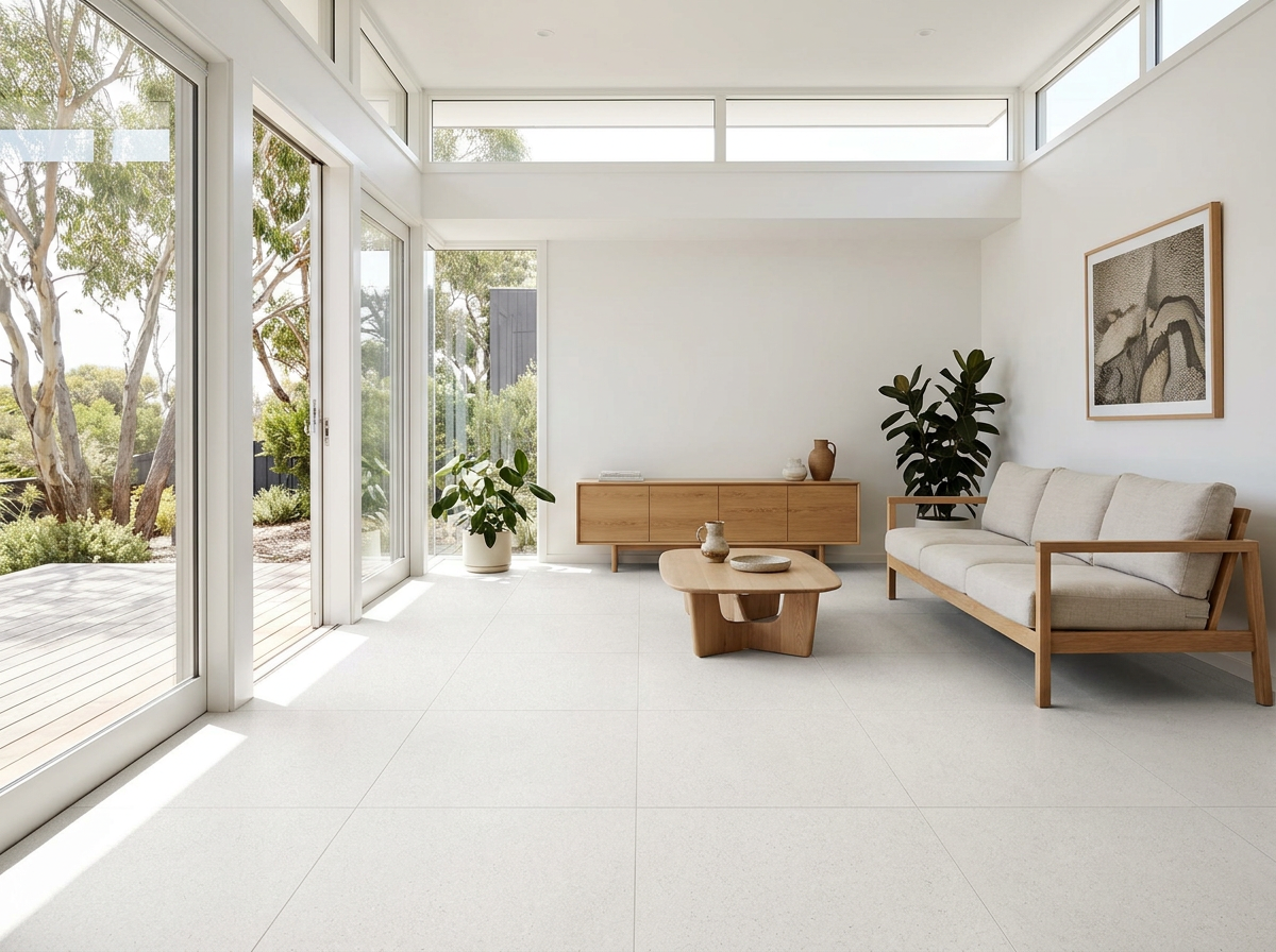 Alba White tiles installed