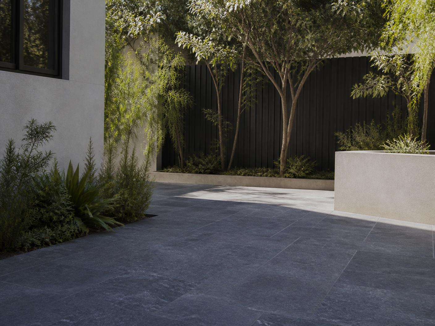 Bluestone Sawn tiles installed