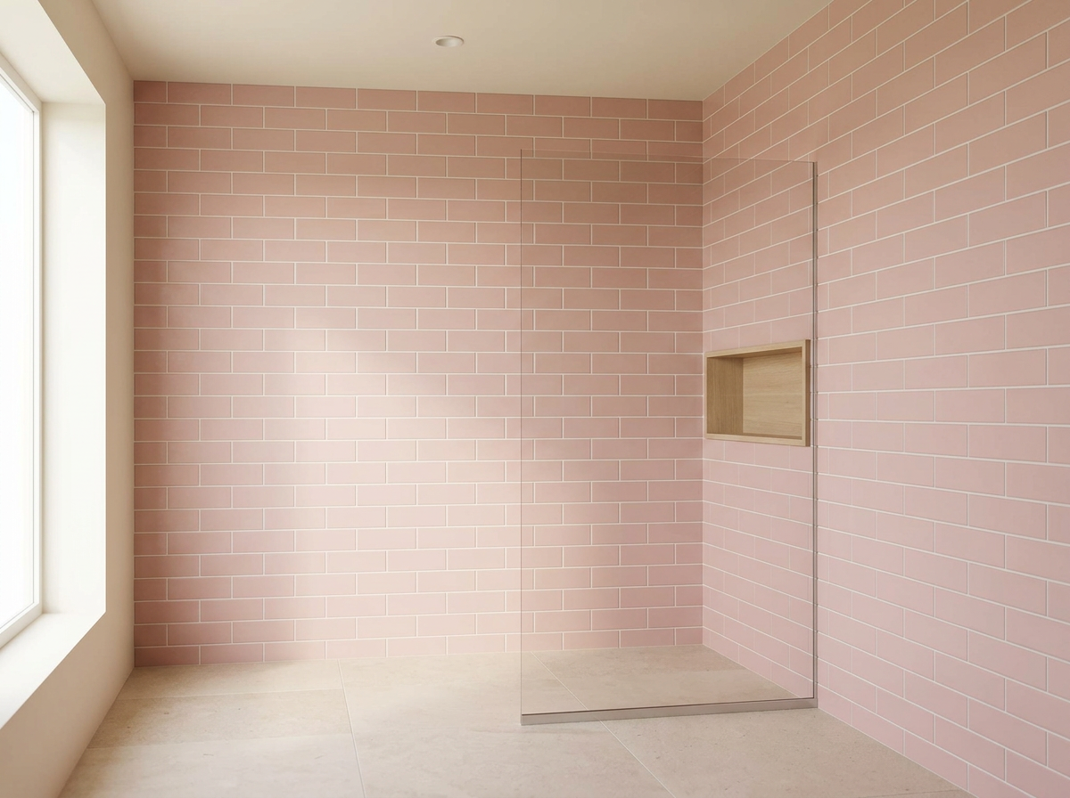 Blush Ceramic tiles installed