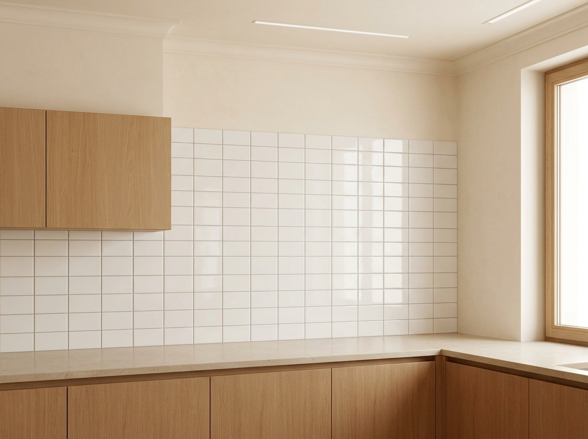 Chalk Ceramic Subway tiles installed