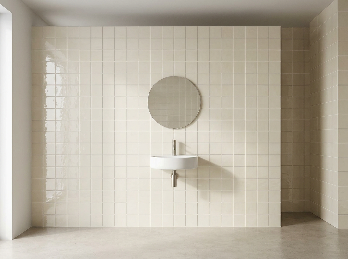 Ivory Gloss tiles installed