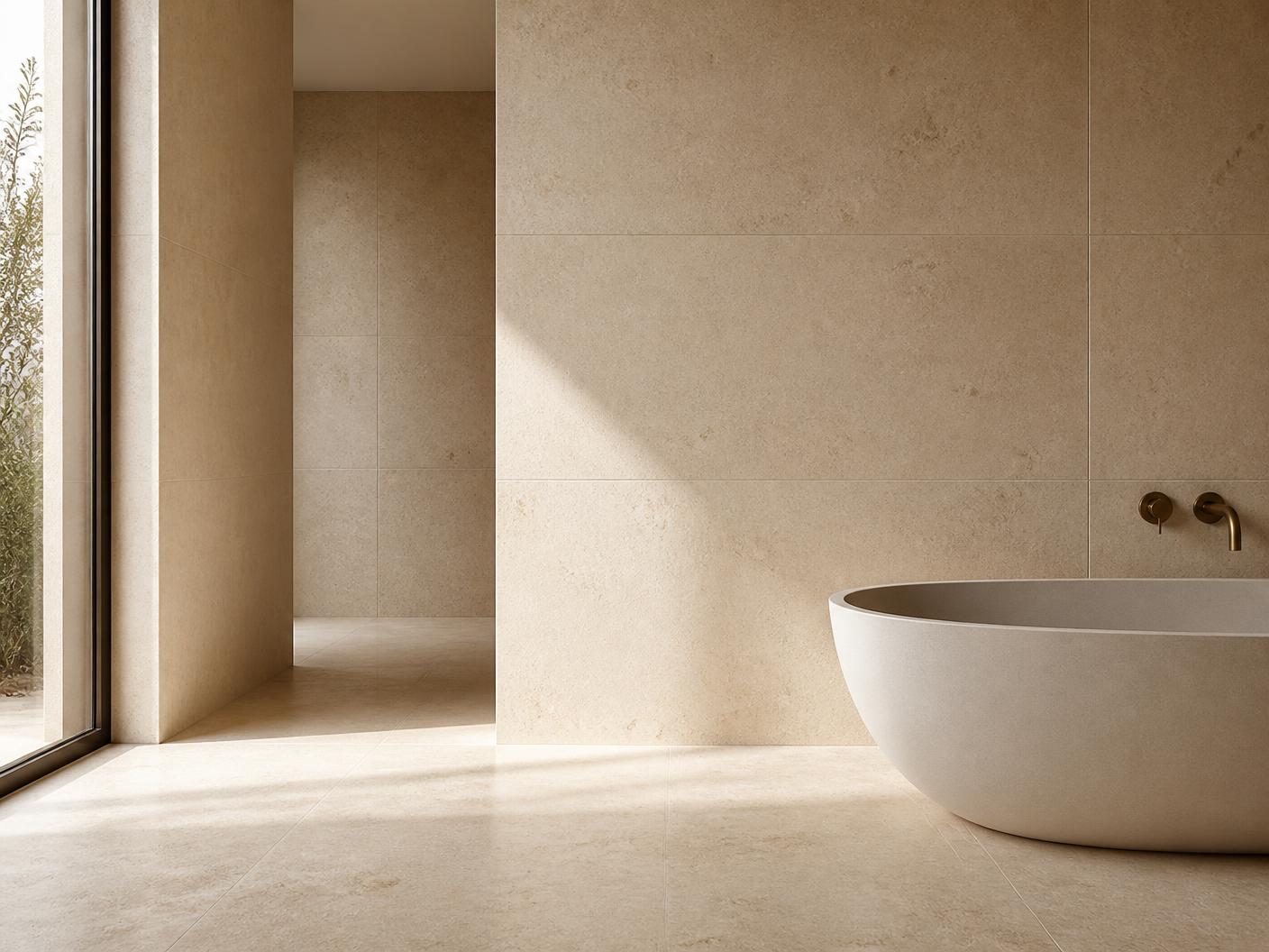 Limestone Ivory tiles installed