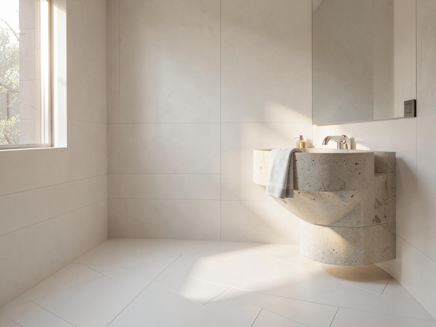 Lumen White tiles installed