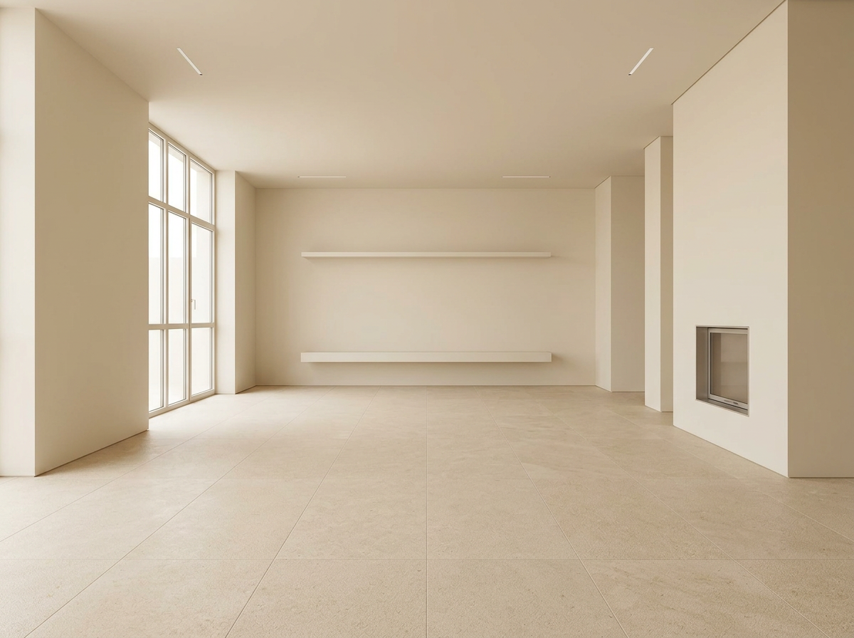 Oat Porcelain tiles installed