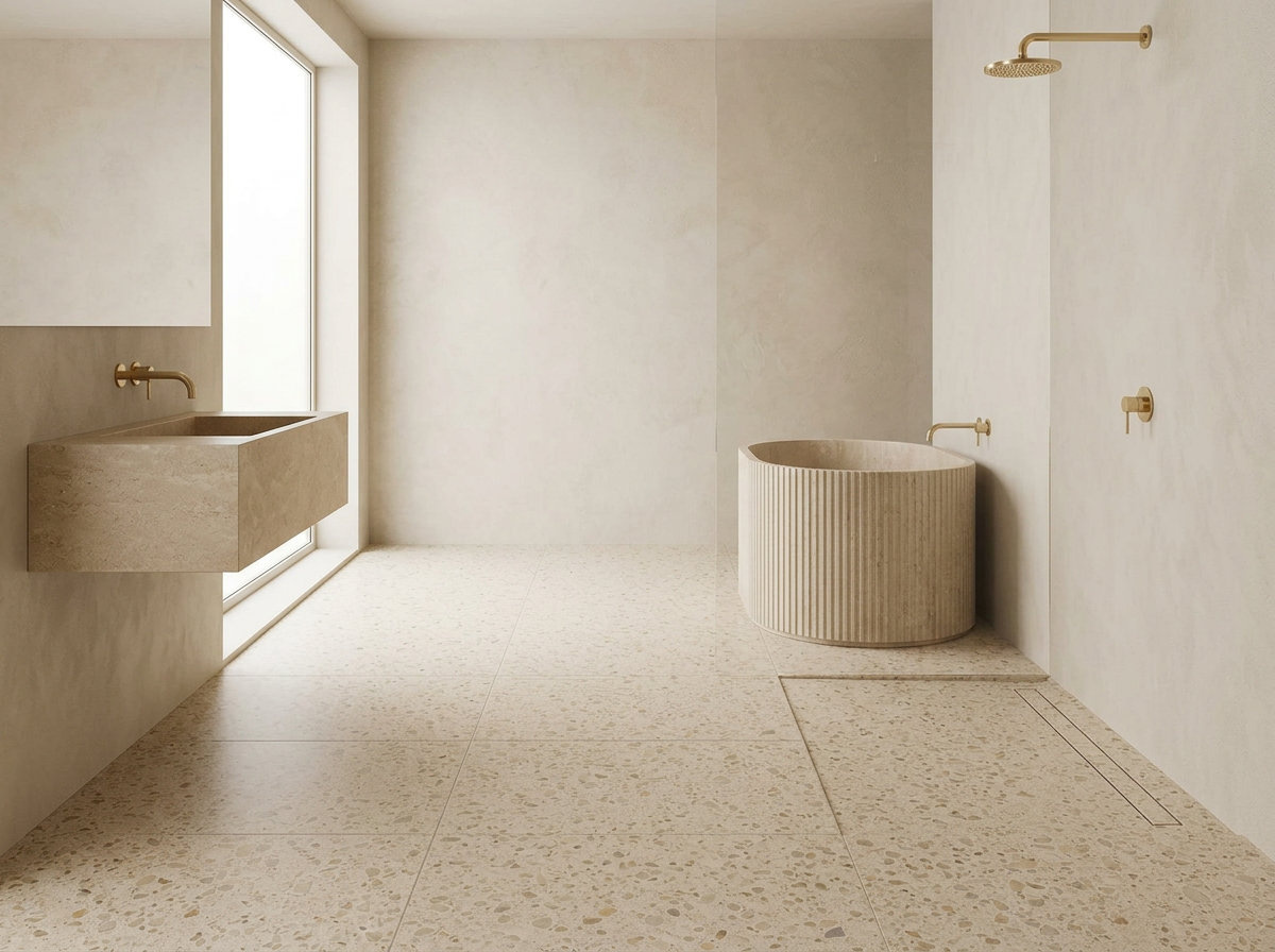 Pebble Terrazzo tiles installed
