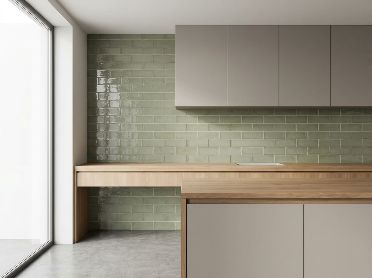 Sage Ceramic tiles installed
