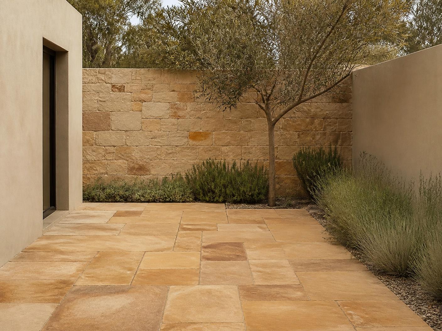 Sandstone Ochre tiles installed