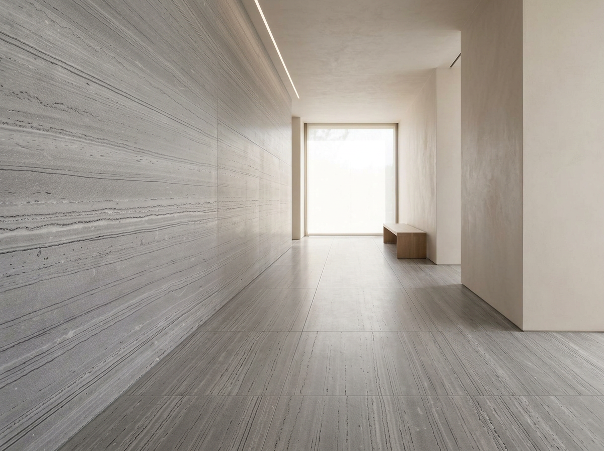 Silver Vein tiles installed