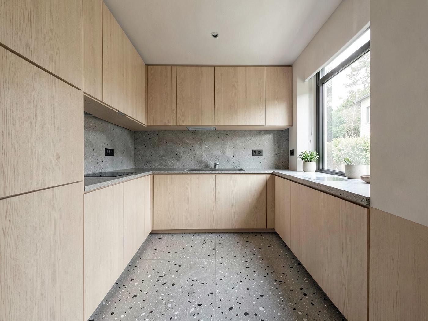 Terrazzo Ash tiles installed